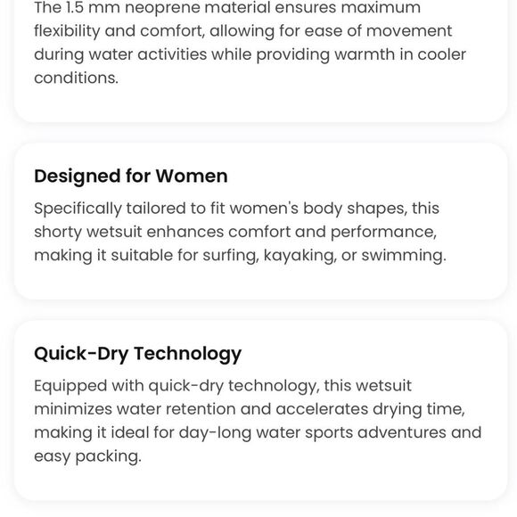 NWT 1.5 mm Neoprene Women’s Blue and Navy Shorty Wetsuit size Small - Picture 4 of 8